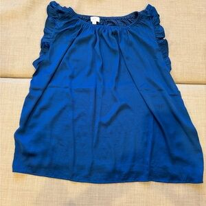 LOFT Teal Gathered Blouse